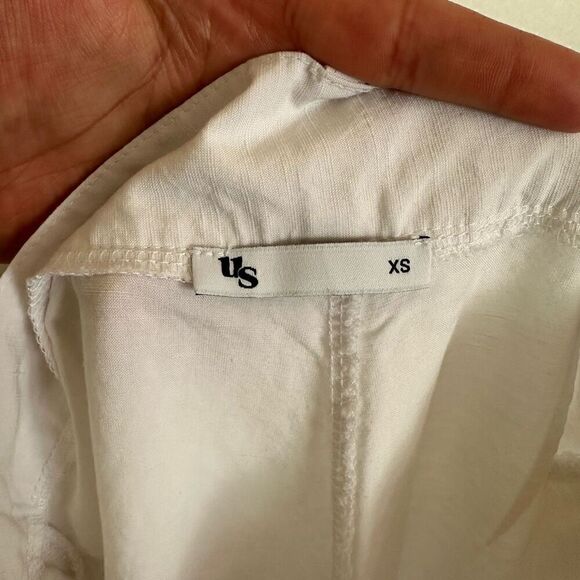 Uncle Studios Women’s White Medium Weight Linen Viscose Blend Pleat Bloomers - Picture 6 of 11